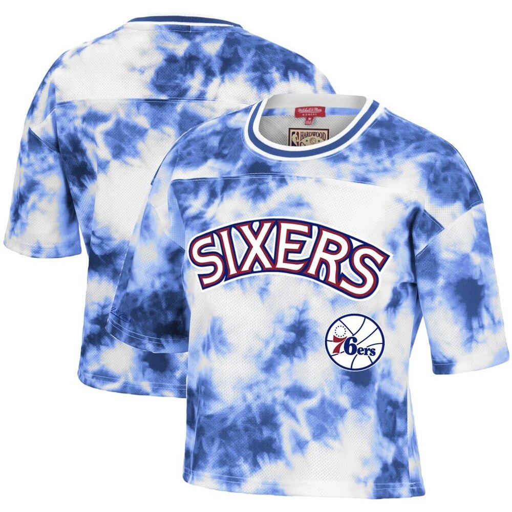 NBA Mitchell & Ness Philadelphia 76ers Tie-Dye Cropped T-shirt XL (16)